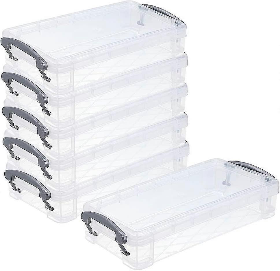 6 Pack Stackable Translucent Pencil Box - Office Supplies Storage Organizer Box Acsergery Gift