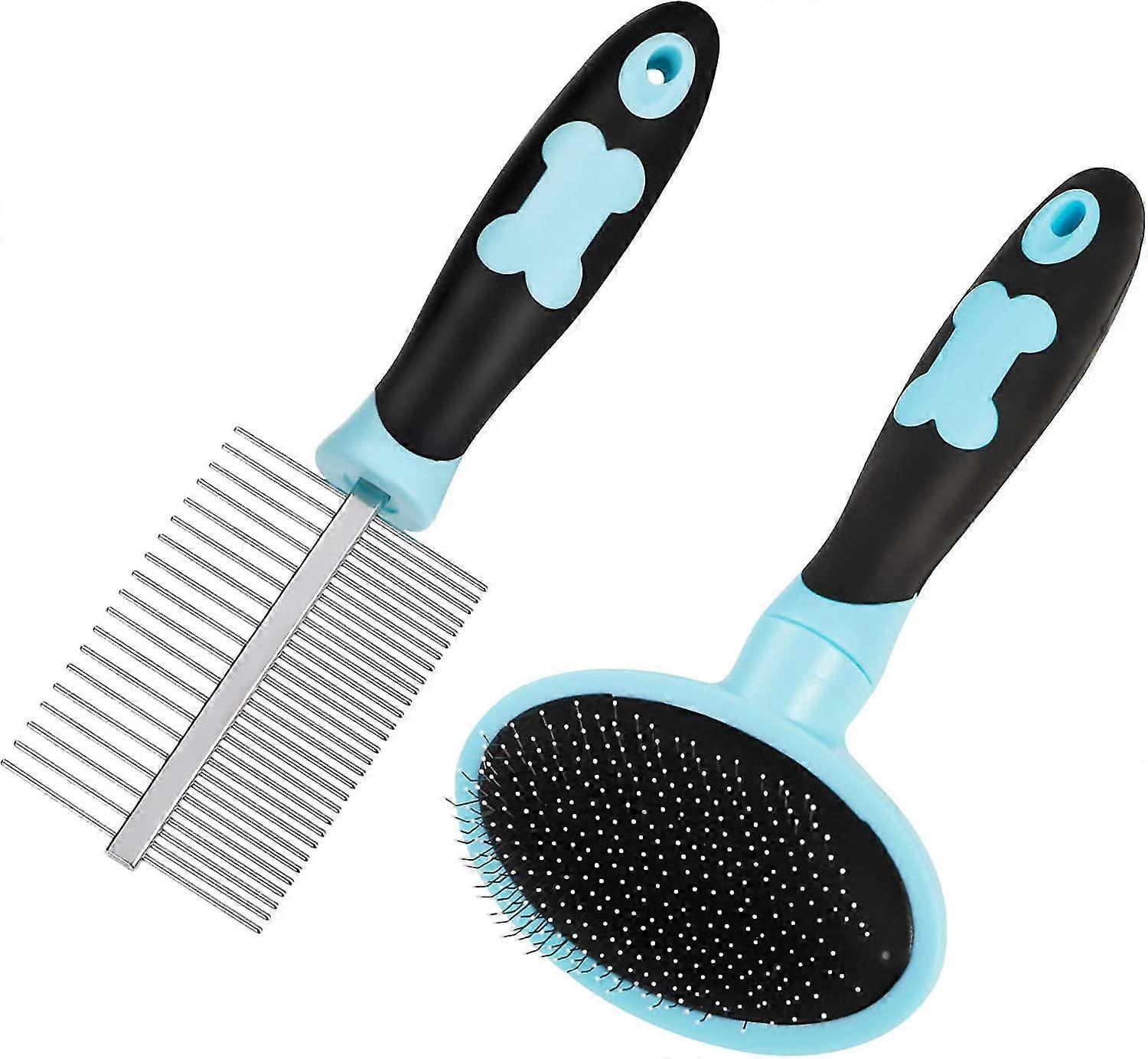 2 Pcs Dog Grooming Brush Comb Kit