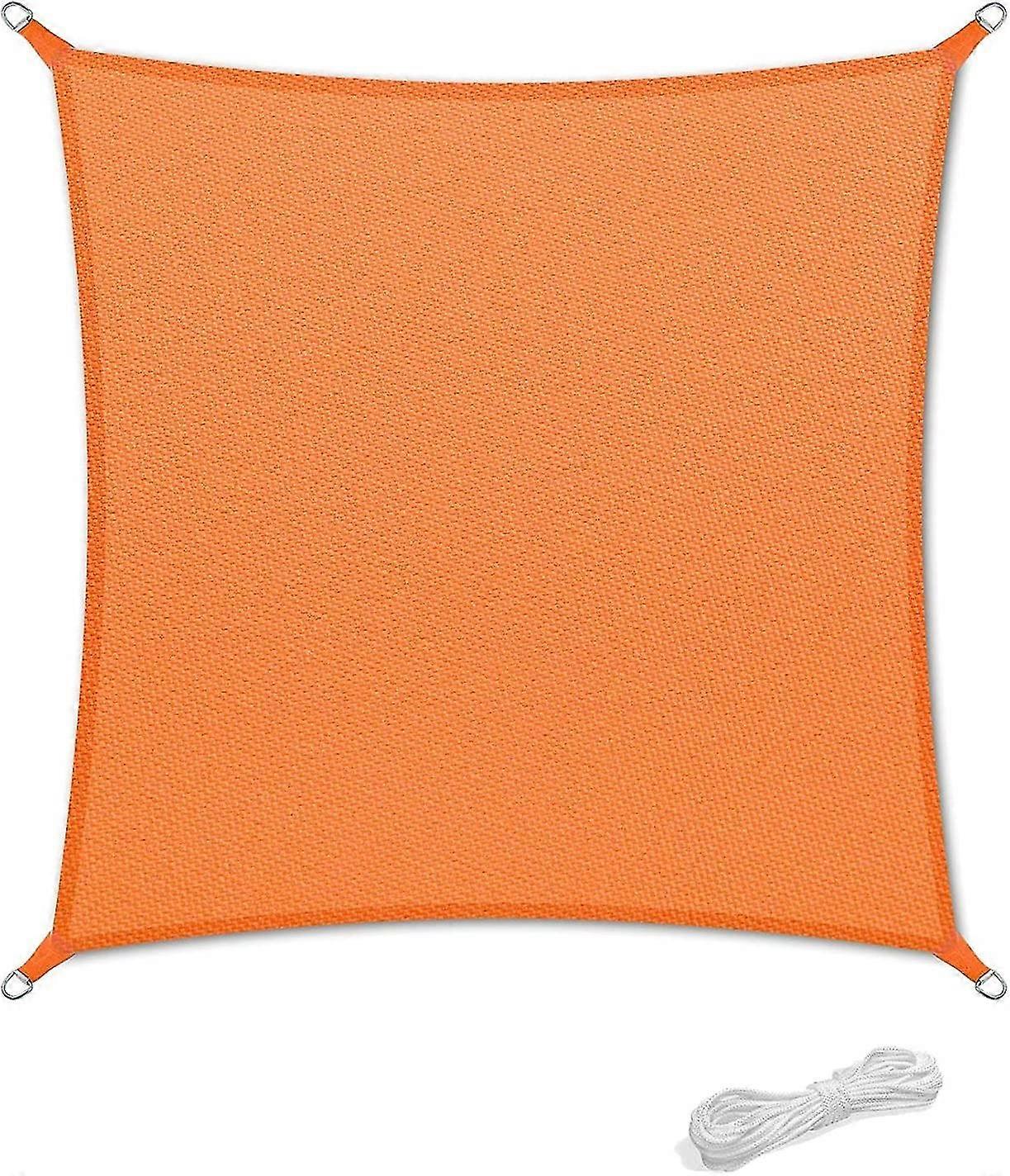 Shade Sail 2x2m Waterproof Awning Canopy For Patio & Deck Garden Sun Shade 90% Uv Protection With Free Rope Orange Square
