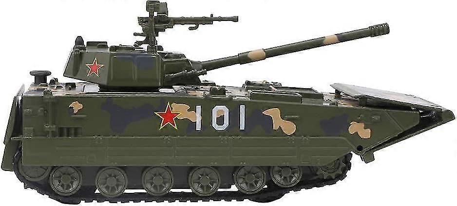 Armored Amphibious Vehicle Die Cast Model Tank With Lights And Music Army Boy Toddler Gift (green)
