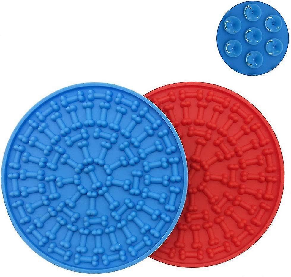 2pcs Silicone Lick Mat, Lick Mat, Bath Mat With Suction Cup, Pet Slow Feeding Mat Distraction, Super Suction, For Pet Bath