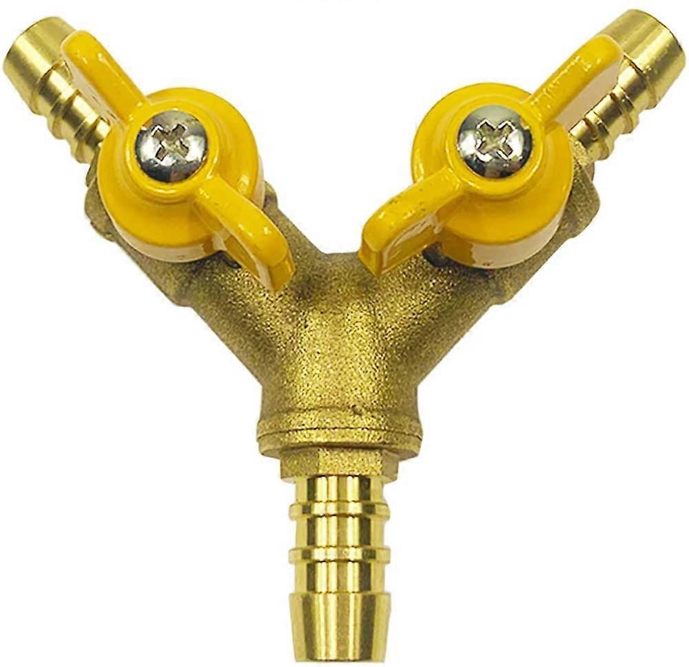 3/8" Hose Ball Valve Y Shape Brass Fitting 2 Switch 3 Way Connector (for 11mm Hose)