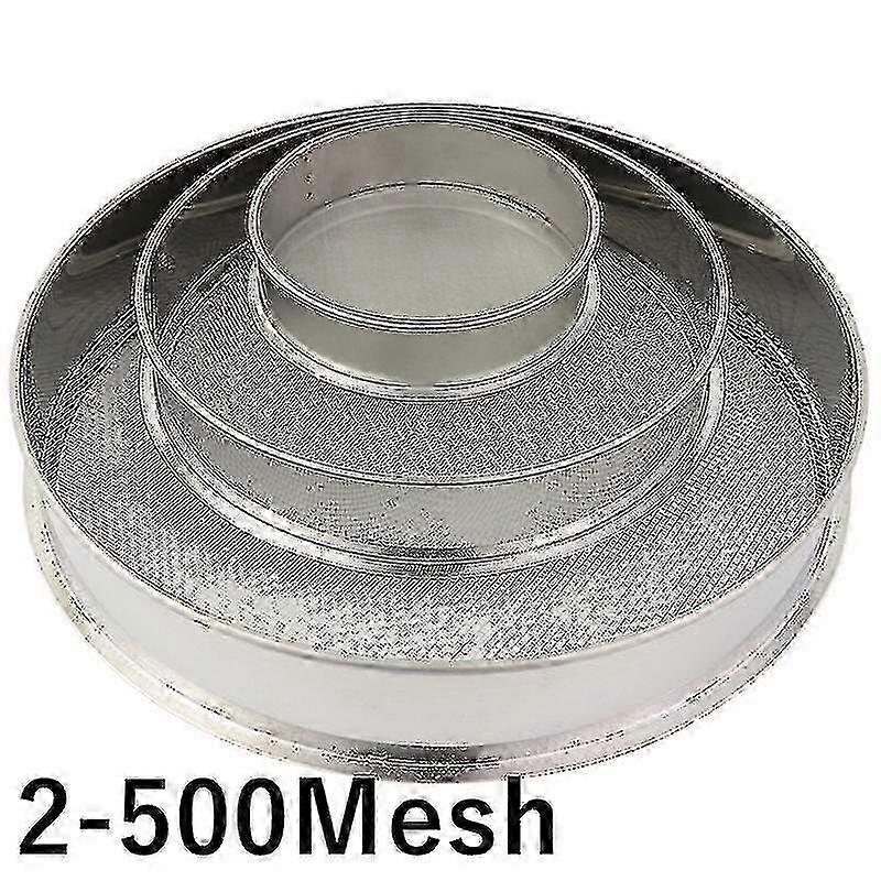 2-500m Round 304 Less Steel Lab Sieve Aperture Sifters Shakers Kit Flour Filter Screen Ser