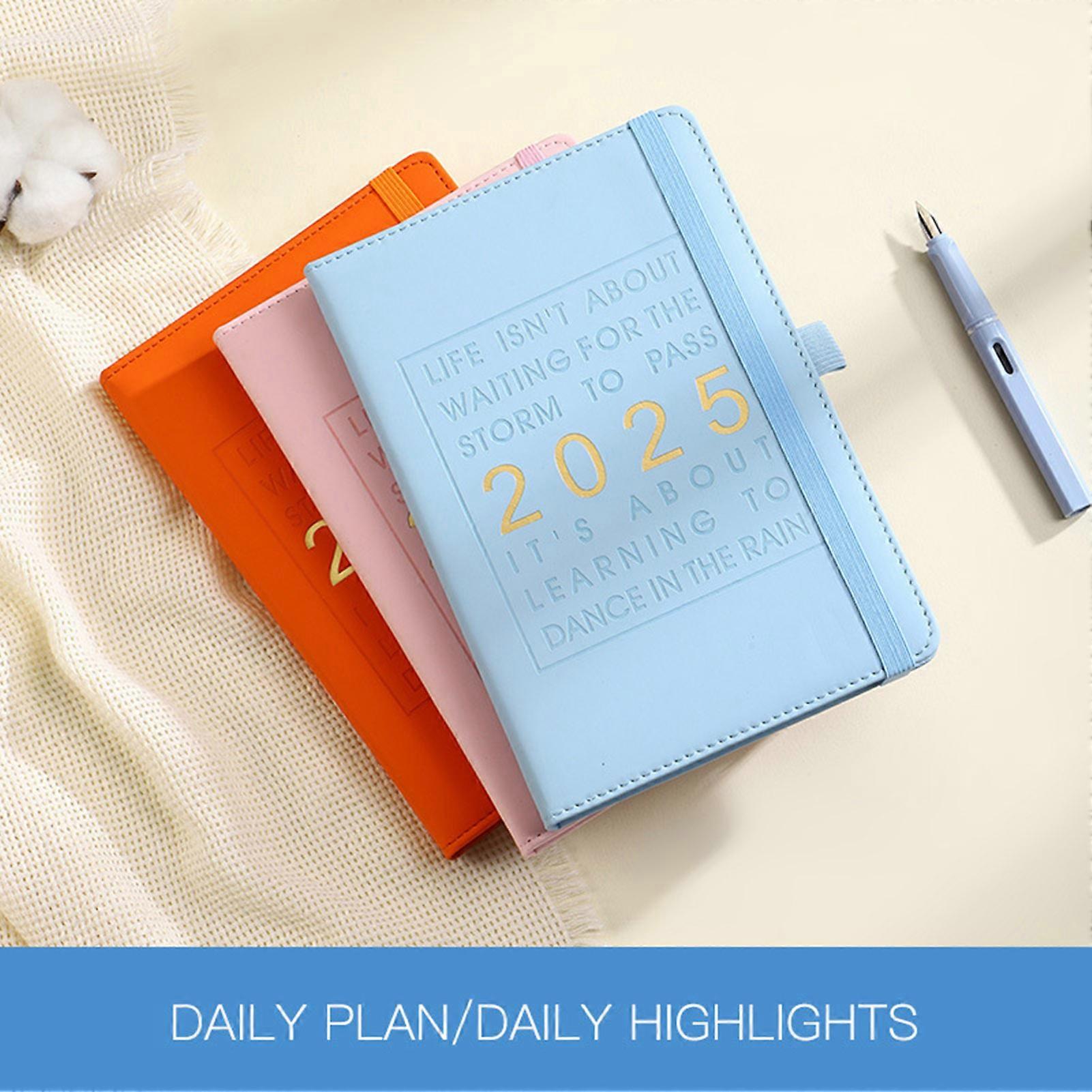 2025 Monthly Calendar Planner - A5 Faux Leather Weekly & Monthly Organizer In Dark Blue