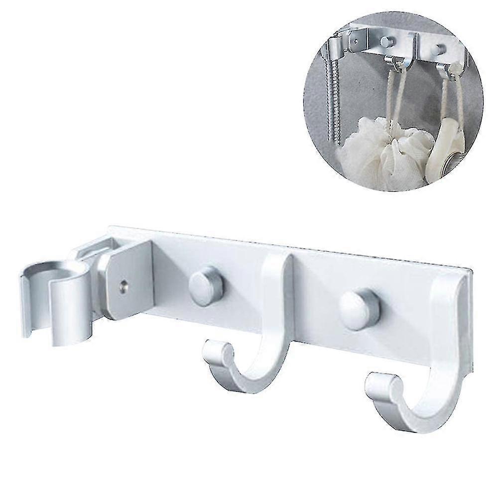 Handheld Shower Head Holder With 2 Hanger Hooks, Adjustable Shower Head Bracket