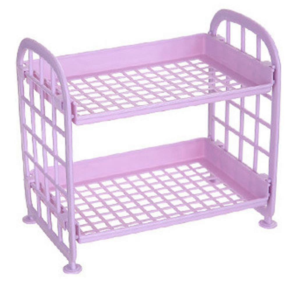 Desktop Storage Rack Organizer Double-Layer Cosmetic Stationery Storage Holder Table Sundries