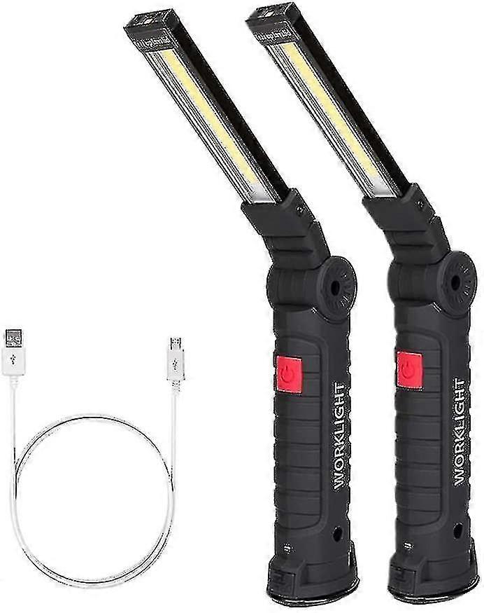 Led Work Light, Cob Rechargeable With Magnetic Base 360 Degree Rotate