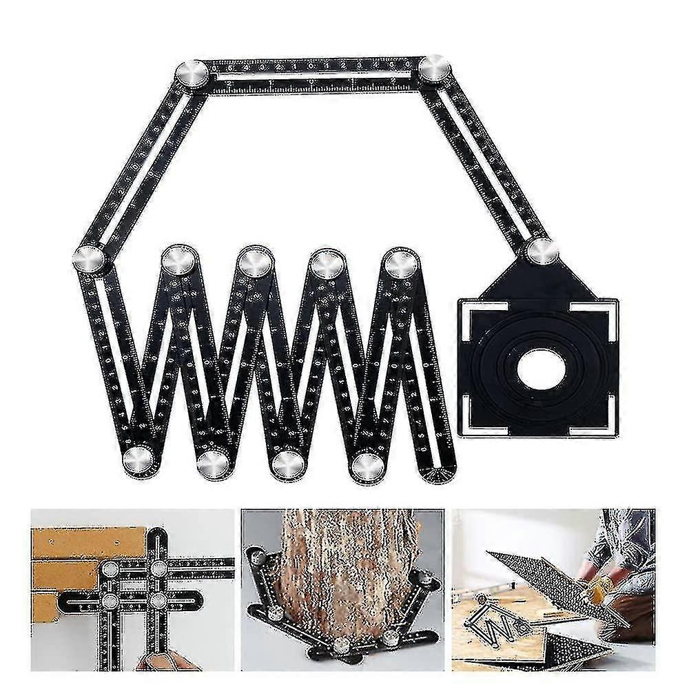 Multi Angle Measuring Ruler 12-side Aluminum Alloy Universal Angle Measuring Tool Angle Finder Template Tool For Builders