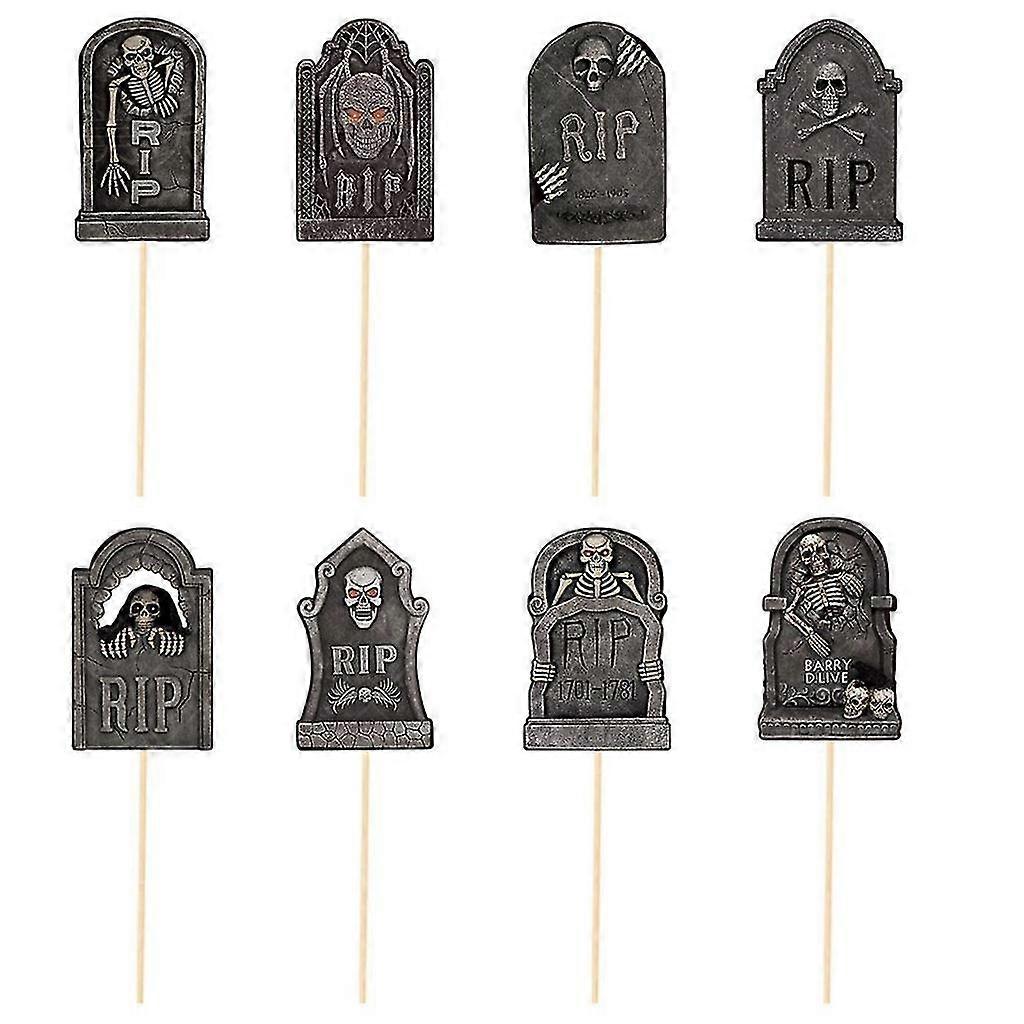 8pcs Halloween Vase Decorations Diy Vase Insert Cards Sticks Cards
