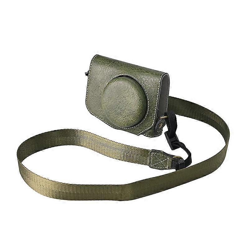 For Canon G7 X Mark II/G7 X Mark III Litchi Textured PU Leather Camera Case with Shoulder Strap