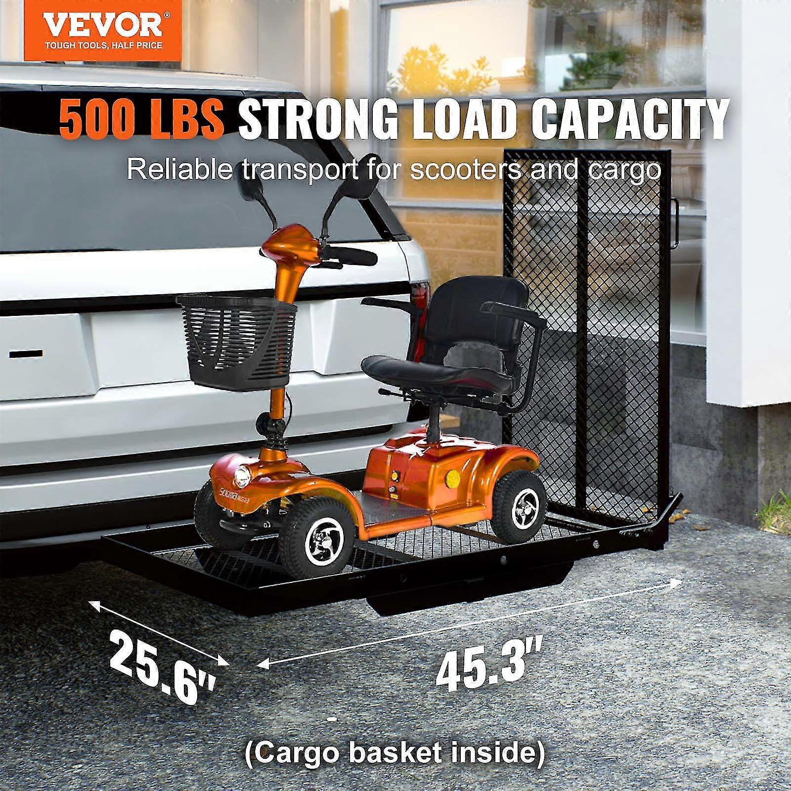 Hitch Mount Wheelchair Carrier, 500LBS Mobility Scooter Carrier with ...