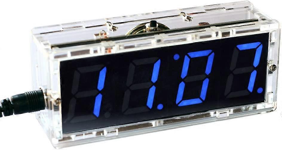 Light/White Soldering Project Kits, 4-Digit Clock Kits Led Talking Clock Diy Kit Electronic Project Kits With Speaker, Pcb For Soldering Practice Learning Electro Large