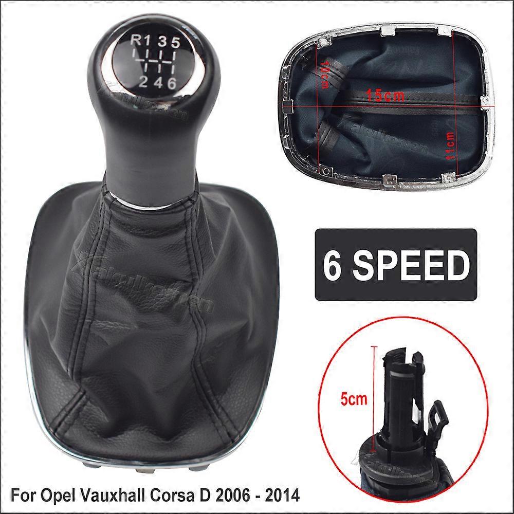 Car-styling Manual Gear Stick Shift Lever Stick Knob With Leather Boot For Opel Vauxhall Corsa D 2006 2007 2008 2009 2010-2014