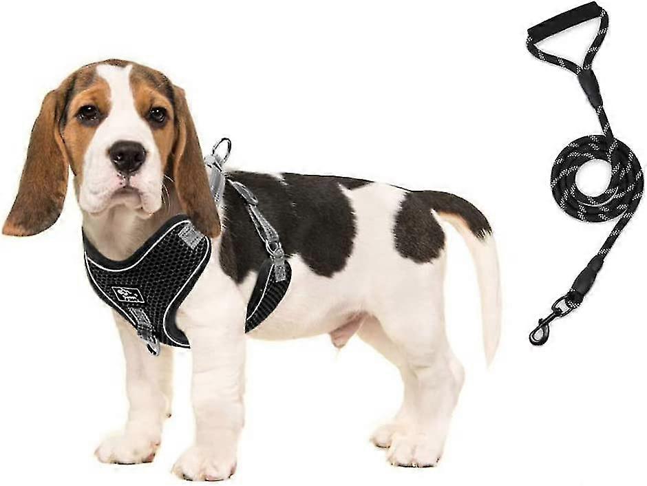 Dog Harness Anti Traction Breathable Soft Mesh Vest With Adjustable Reflective Leash