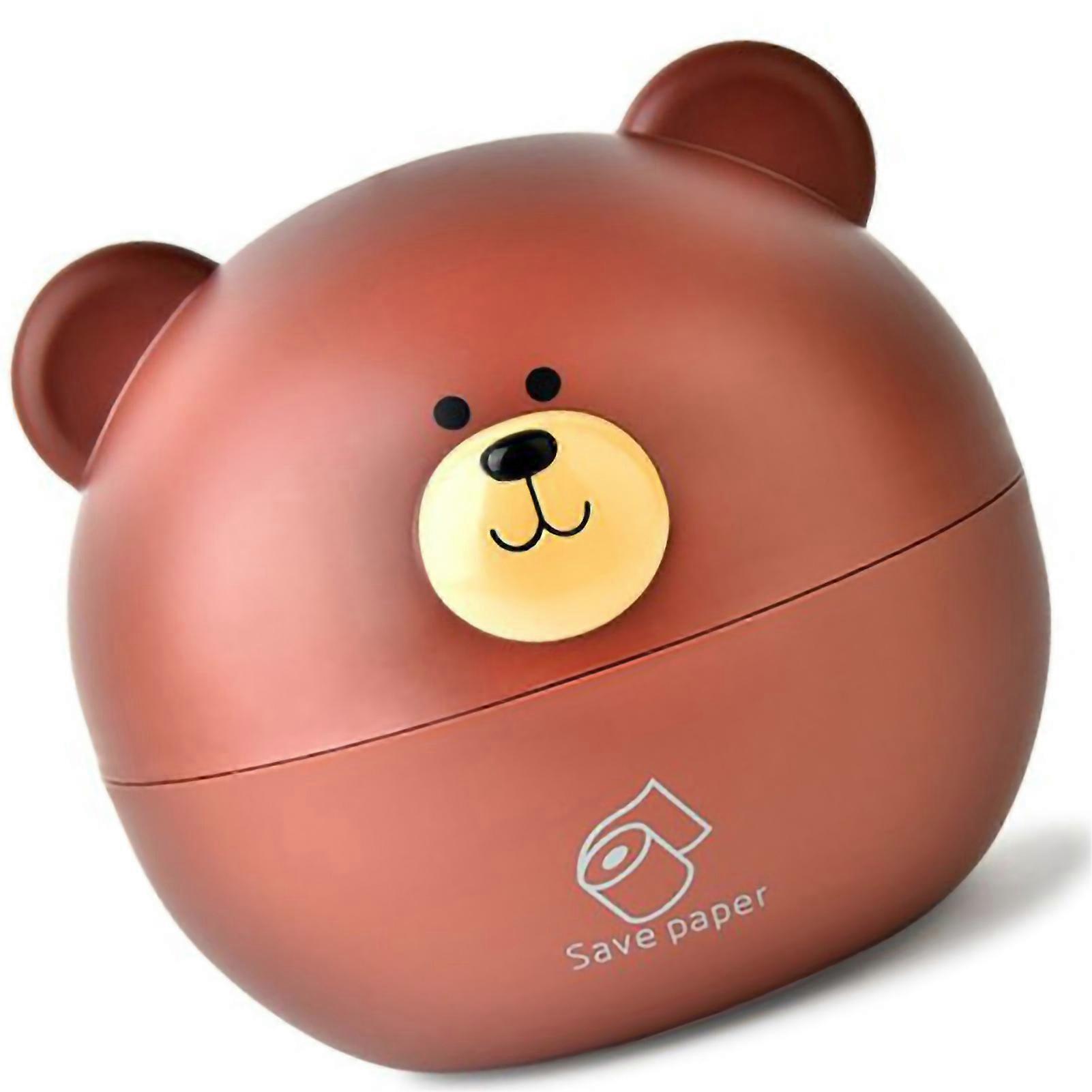 Nordic Bear Shape Tissue Holder PP Multifunctional Box Home Decoration Brown