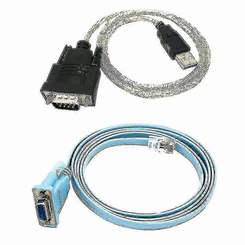 Rj45 Network Cable Serial Cable Rj45 To Db9 And Rs232 To Usb (2 In 1)