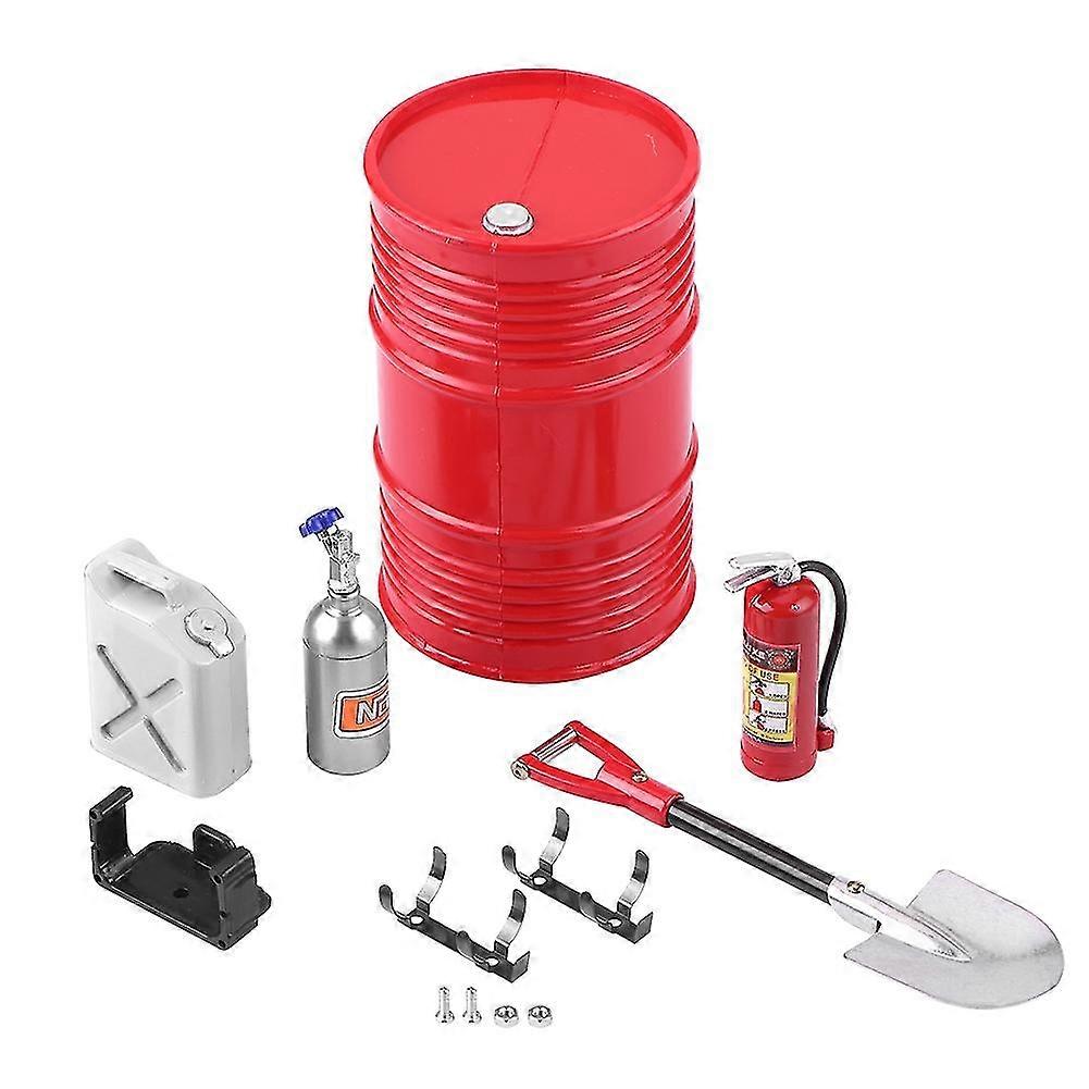 RC Crawler Accessory Set - Fuel Tank, Car Shovel, and Fire Extinguisher