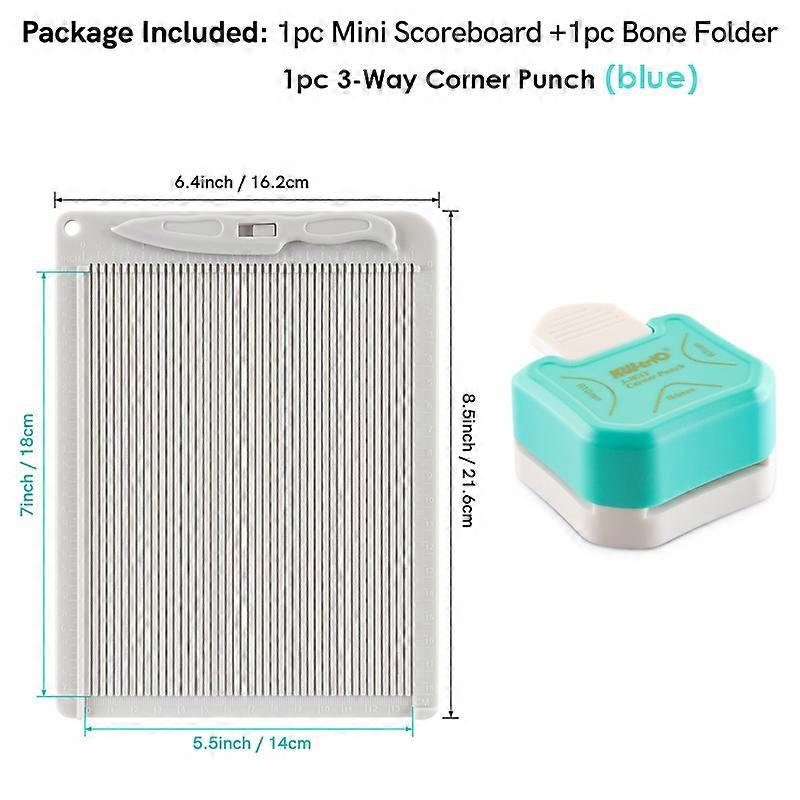 6.4x8.5inch Mini Score Board 3-Way Corner Punch Envelope Maker Machine Scoring Board For Adding Embossed Lines Measuring Tool
