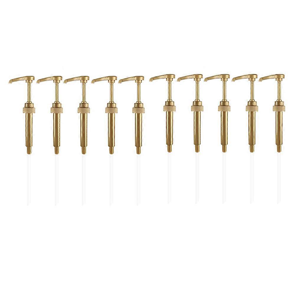 10 Pcs Coffee Milk Tea Dispenser Syrup Pump Gold Liquid Dispenser for Syrup 8Ml Bottle Dispenser Pu