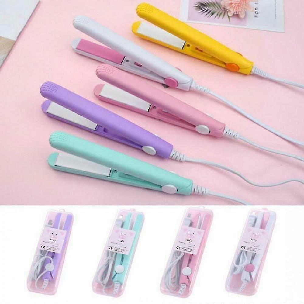 2in1 Mini Hair Straightener Ceramic Tourmaline Plate Iron Beauty Curler UCN