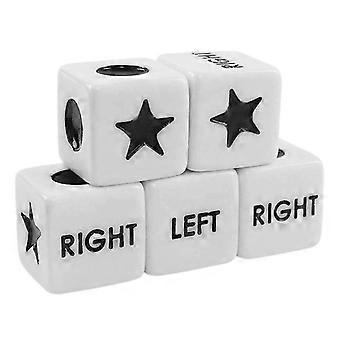 5 Stück linke rechte Mitte Würfel sechsseitig 16mm Standardgröße Acrylwürfel Leicht zu greifendes Spiel Würfelspiele A