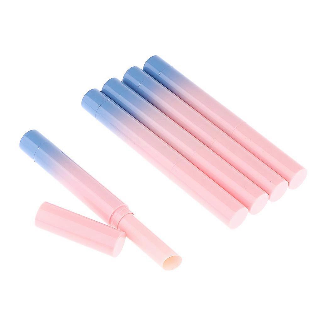 5, Gradient Color, Empty, 1.5 Gram Lip Balm Tubes with Pink Caps