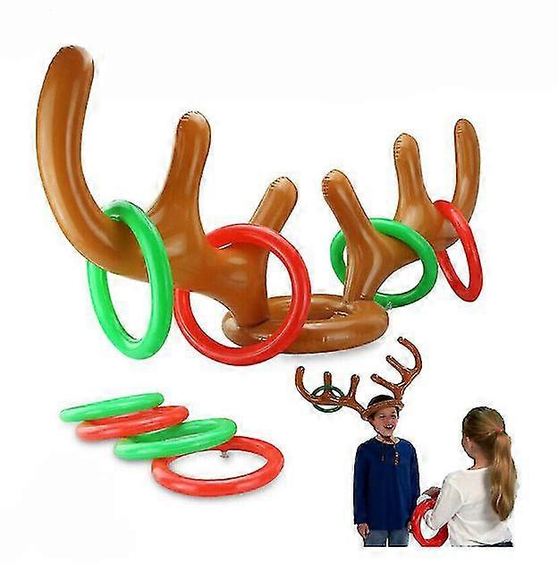 クリスマスインフレータブルトナカイアントラーリングトスゲームクリスマスファミリー楽しいパーティーおもちゃ