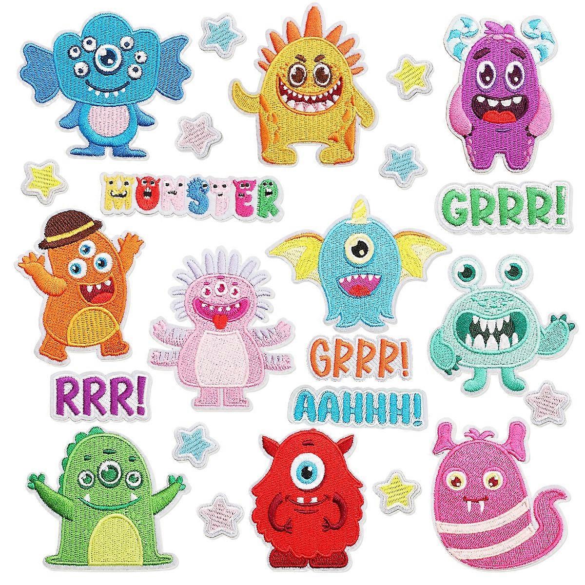 Tegneserie brodert klut patch sett (stil 11)