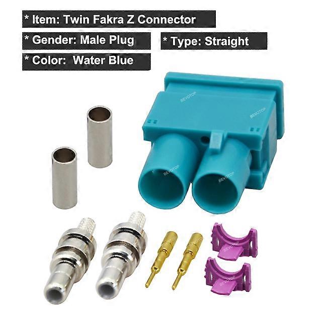 Dual Fakra Z Female Jack Twin Socket Double Fakra II SMB Connector 50 Ohm RF Coaxial Connectors for RG316 / RG174 Cable