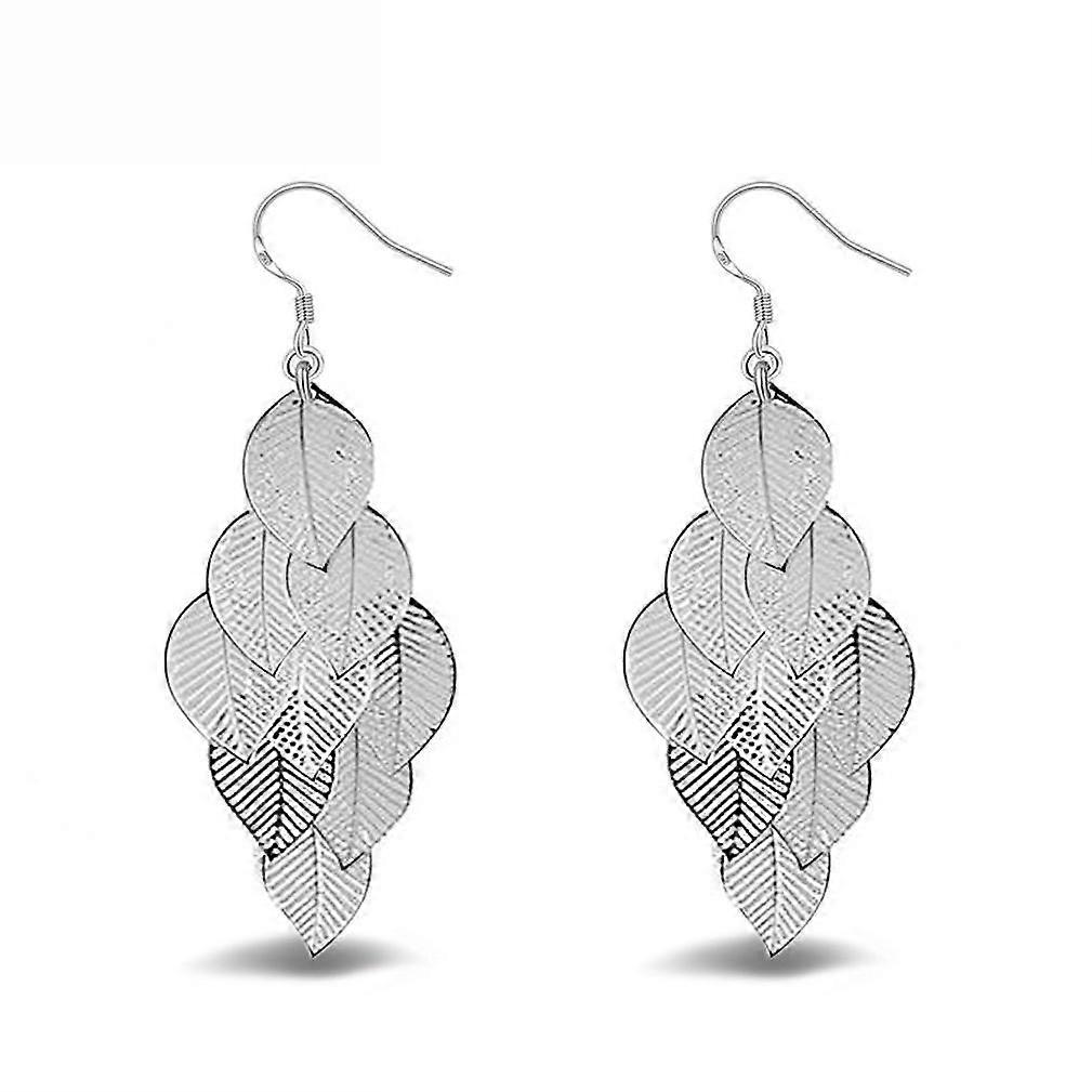 Earrings Leaf Alloy for Party