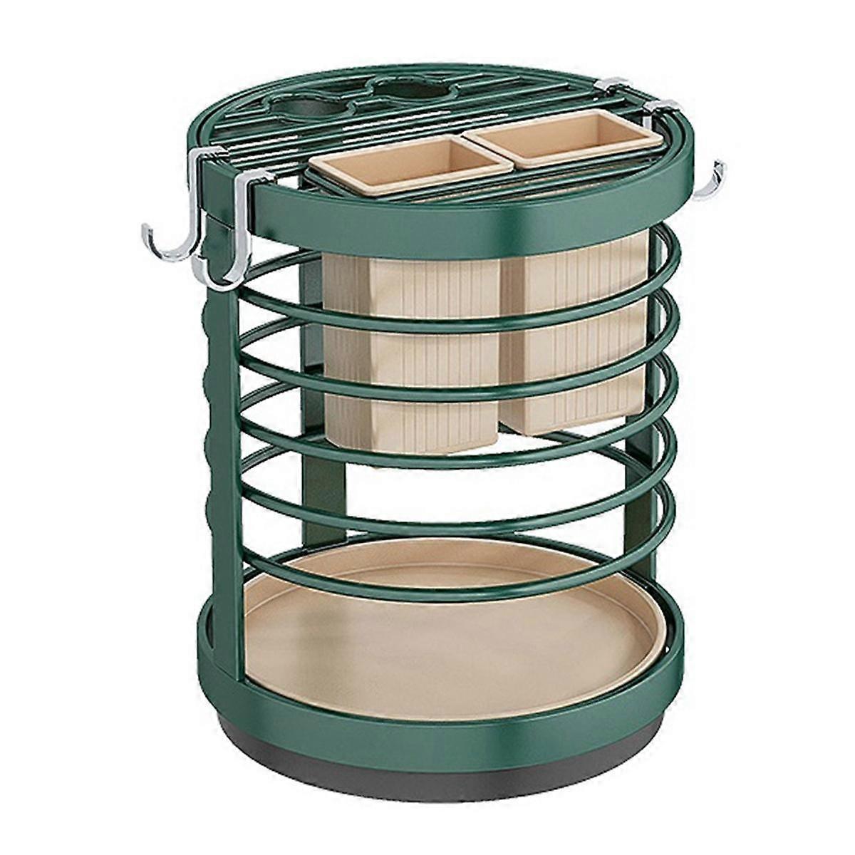 360 Rotation Knife Holder Stand for Knives Kitchen Metal Stands for Cutlery Utensil Inserted Block Storage Tank Green