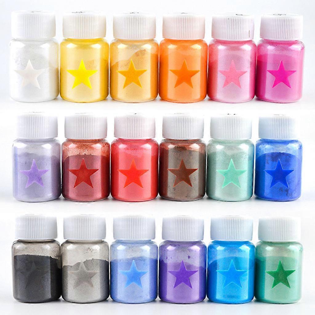 18 Farben kosmetische Qualität Perlglanz Glimmer Pulver Epoxidharz Farbstoff Perle Pigment