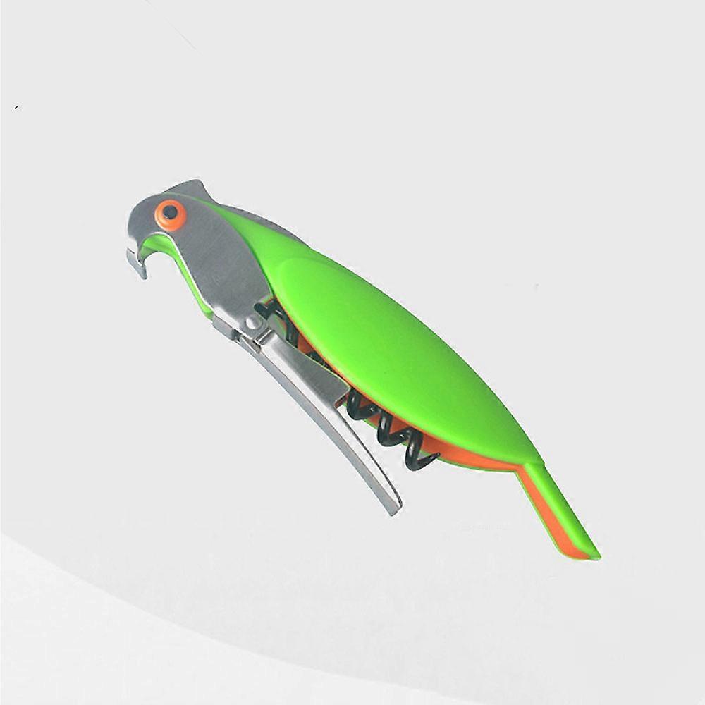 Corkscrew for Sommelier , Parrot Wine Corkscrew Plastic Corkscrew Bird Shaped Corkscrew, Green