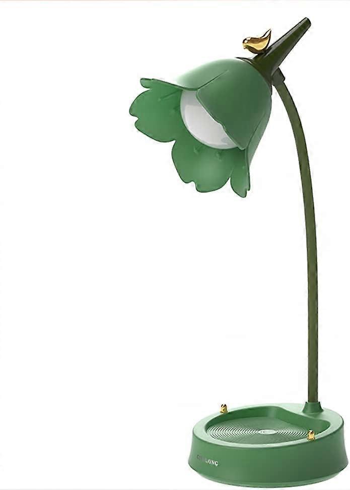 LED Table Lamp Cordless Table Lamp Adjustable Gooseneck Dimmable Touch Rechargeable Battery Children's Night Light, Lamp Suitable for Reading  (GREEN)