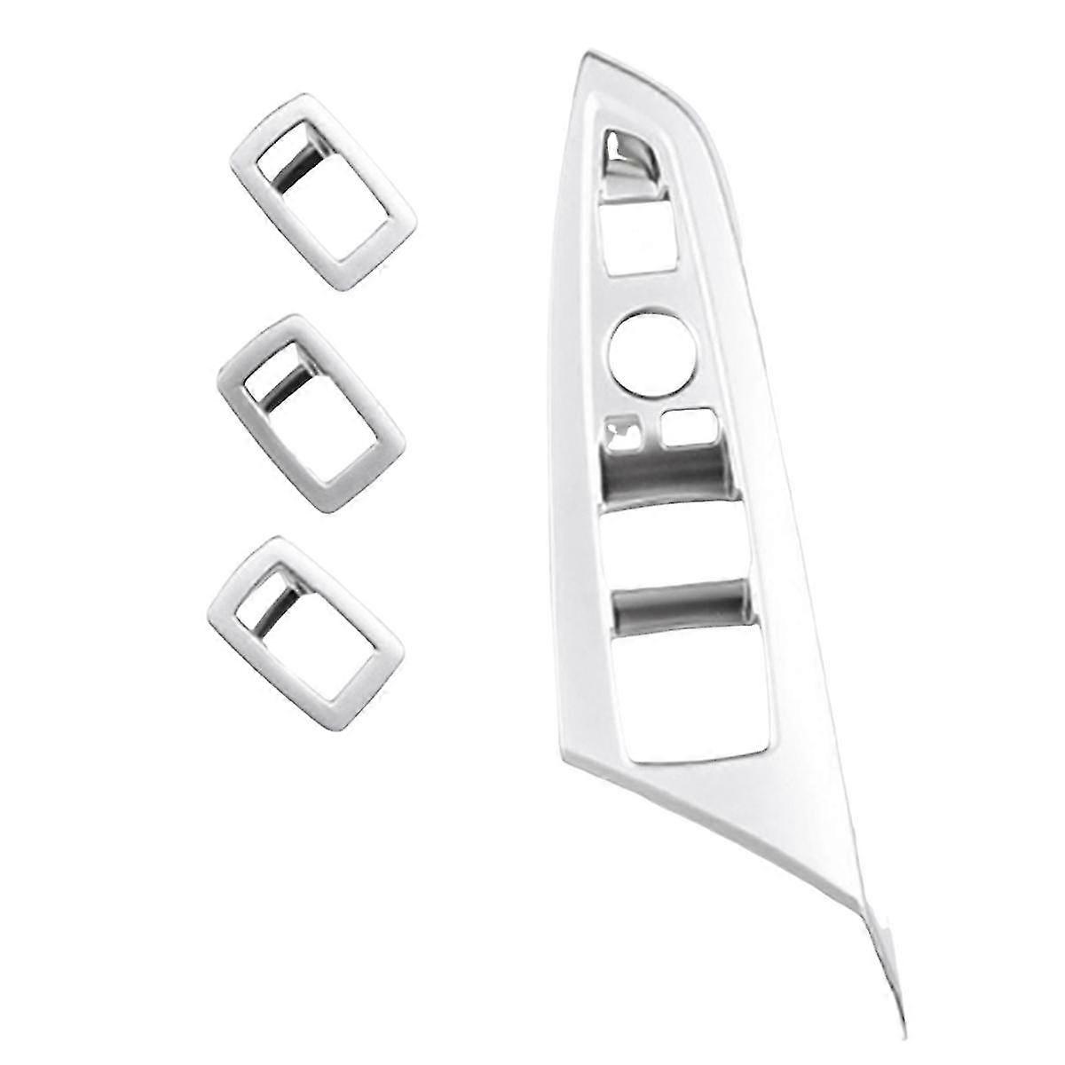 Car Window Glass Lifting Switch Buttons Frame Decoration Cover Trim for X3 X4 F25 F26 2011-2017 Silver