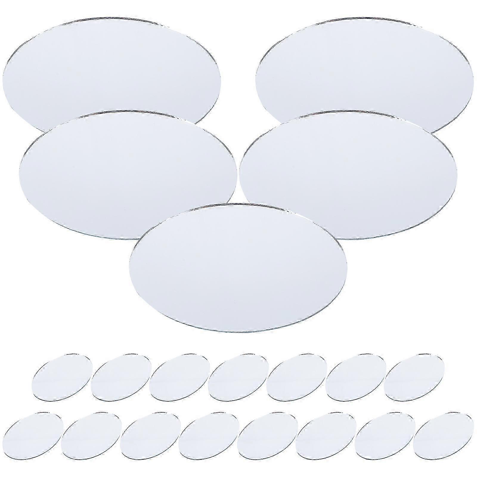 20 Pcs DIY Alloy Mirror Women Make Up Use Mirror Mini Oval Shape Unfinished Mirror Lens for DIY Art Craft (Large Style)