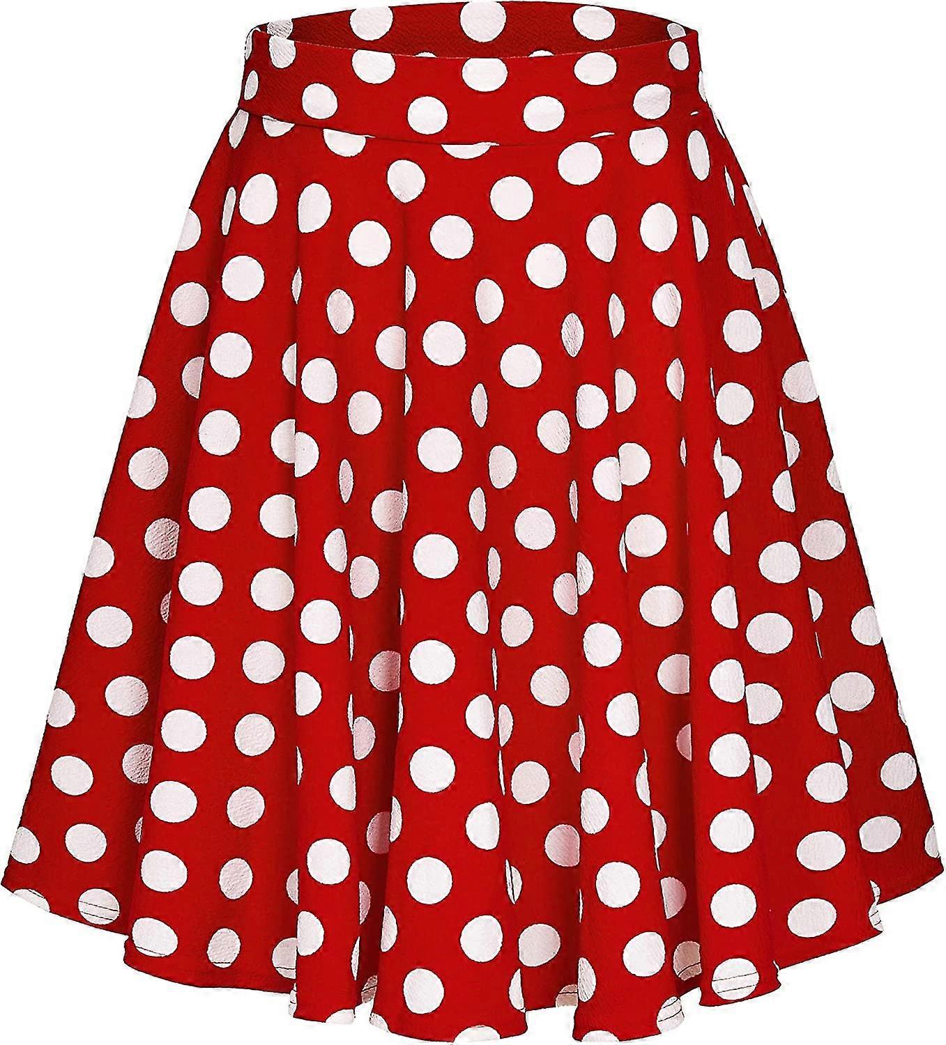 Women's Basic Versatile Stretchy Flared Casual Mini Skater Skirt-MXBC