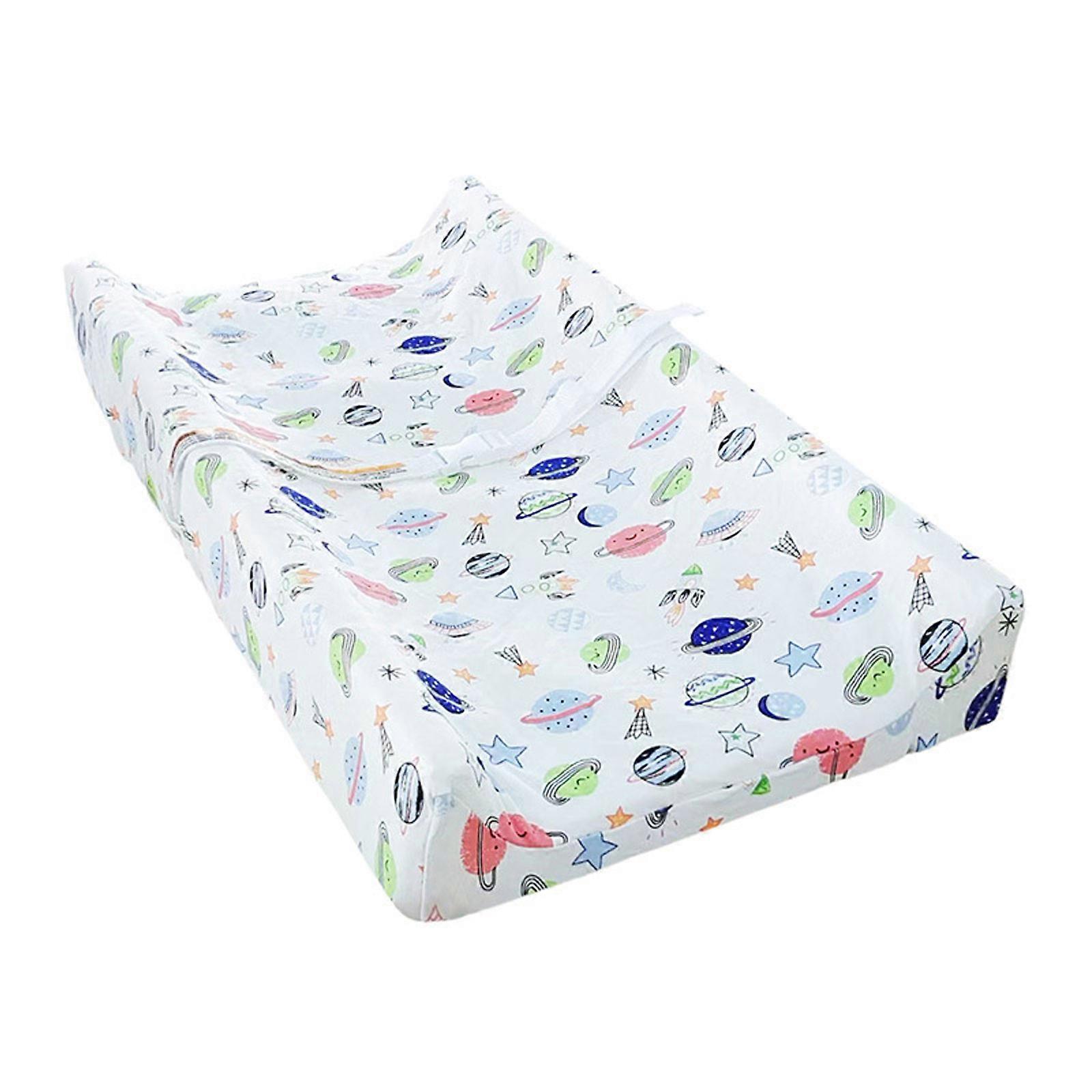 Organic Cotton Contoured Changing Pad | Topper for Standard Size Infant Diaper Table or Dresser w/Waterproof Cushion Mattress Includes Removable and W
