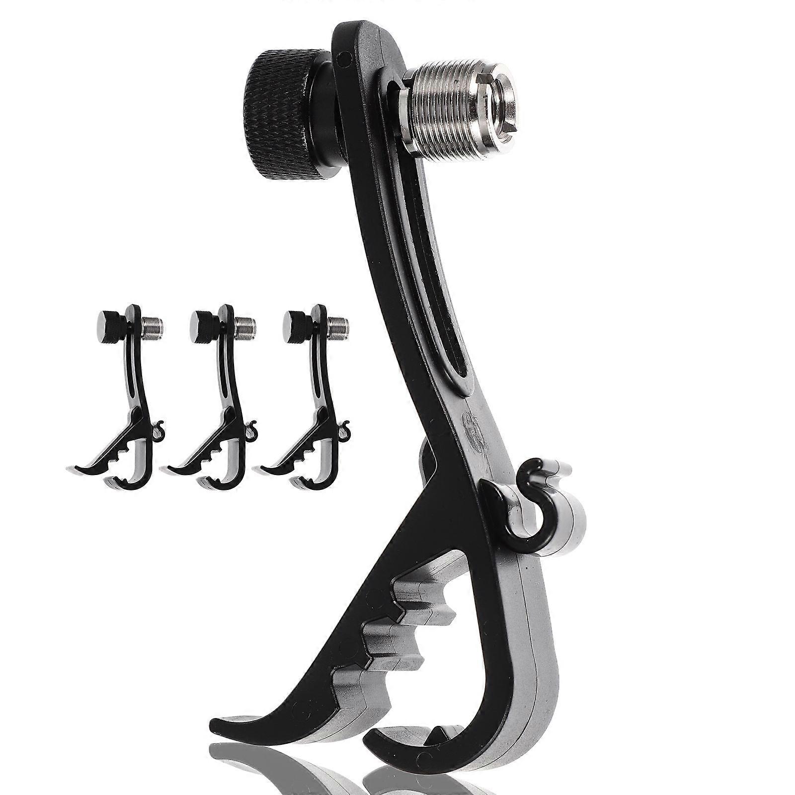 4 Pcs Microphone Stands Drum Snare Clips Drum Kit Instrument Drum Clips Mic Drum Rim Clamp