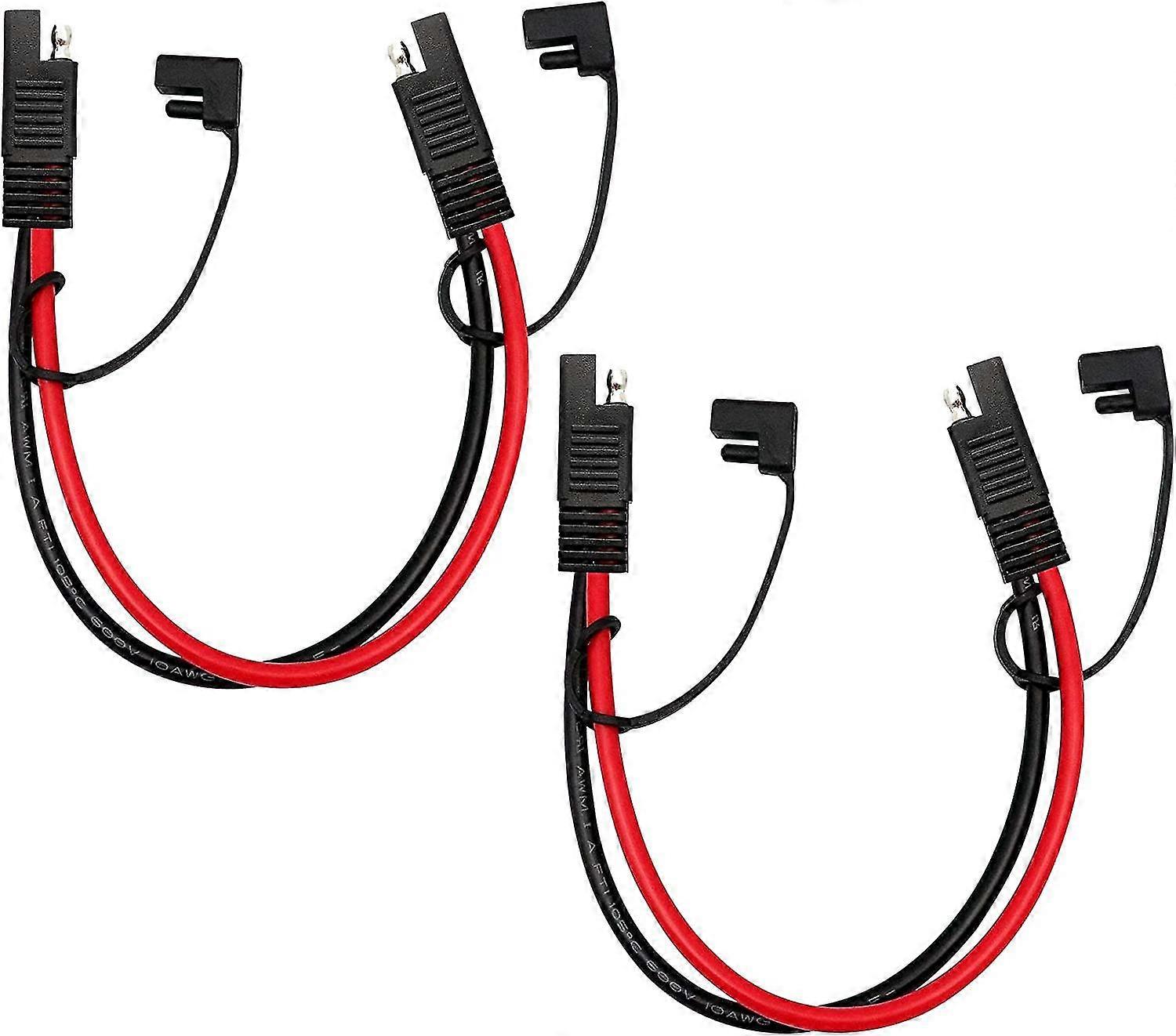 2 Pack Sae To Sae Extension Cable 10awg Connecting Cable With Waterproof Cap