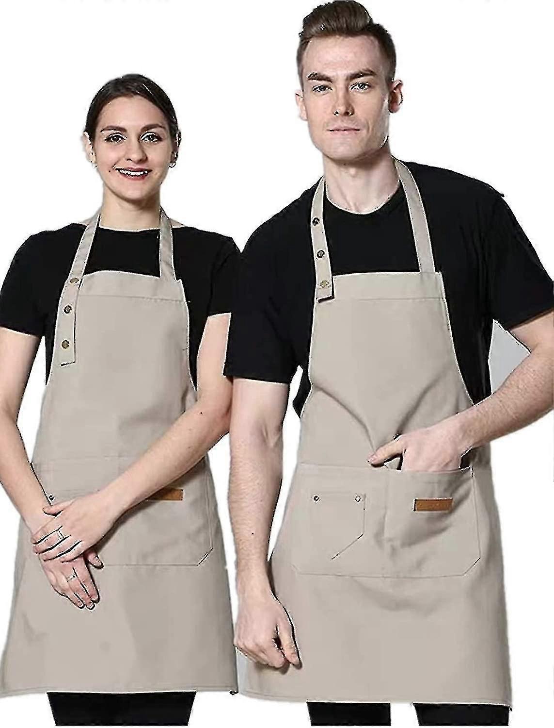 Apron, Waterproof Kitchen Apron With Pockets, Adjustable Cooking Apron, Bbq