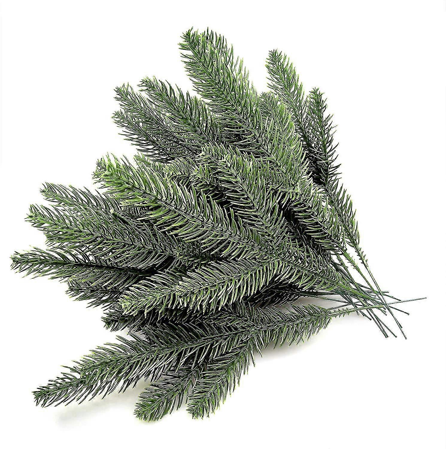 30pcs 9.5x3.1 ίντσες τεχνητά κλαδιά πεύκου Πράσινα φύλλα βελόνας Garland Πράσινα Φυτά Πεύκα Βελόνες Διακόσμηση