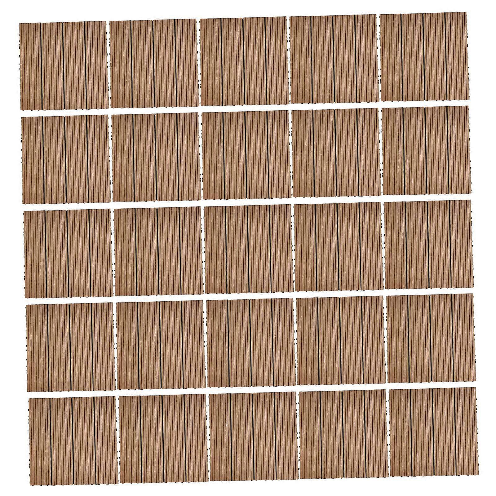 25Pcs Square Splicing Floors Anti Slip Lawn Floors for Courtyard Garden Home Wood