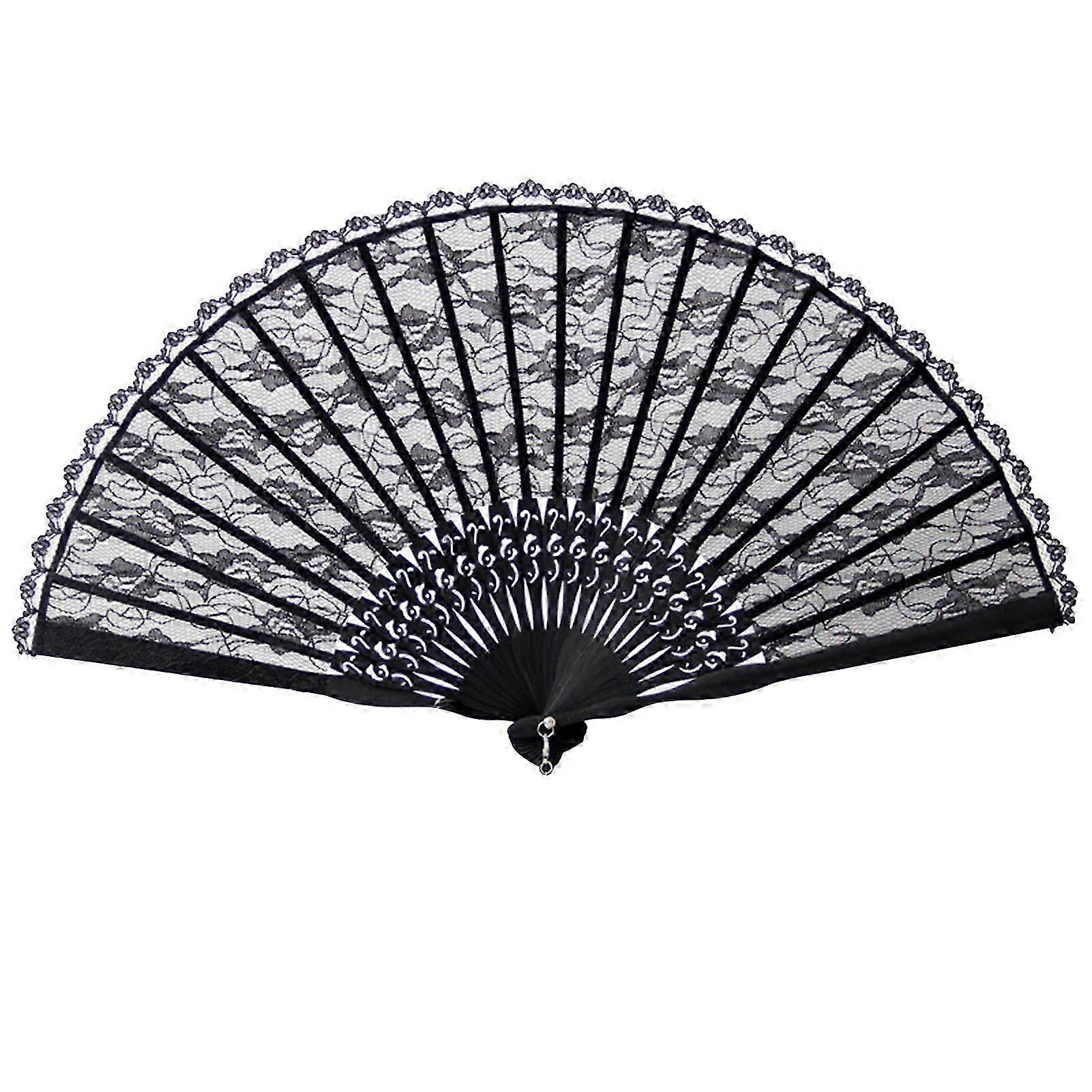 Double Layer Vintage Lace Fan Stylish Elegant Folding Fan For Performance Party