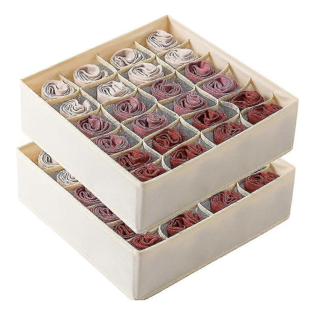 גרביים תחתונים מגירה מארגן חוצץ, 24 תאים מתקפלים ארון מארגן תיבות אחסון עבור בגדים, גרביים, הלבשה תחתונה, תחתונים