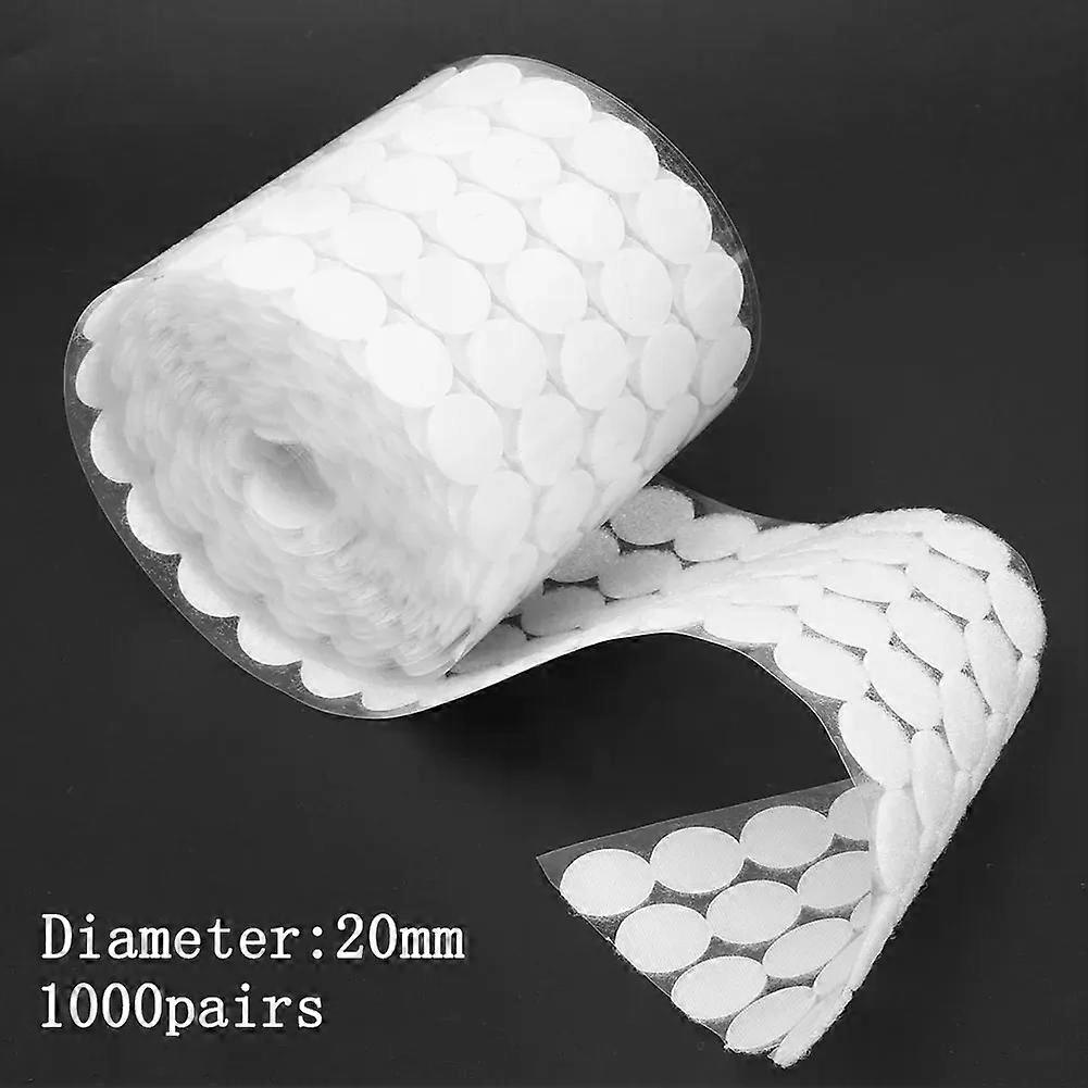 1000Pairs Self Adhesive Fastener Tape Dots 10/15/20mm Disc Adhesive Strong Glue Magic Sticker Round Coin Fastener Hook Loop Tape
