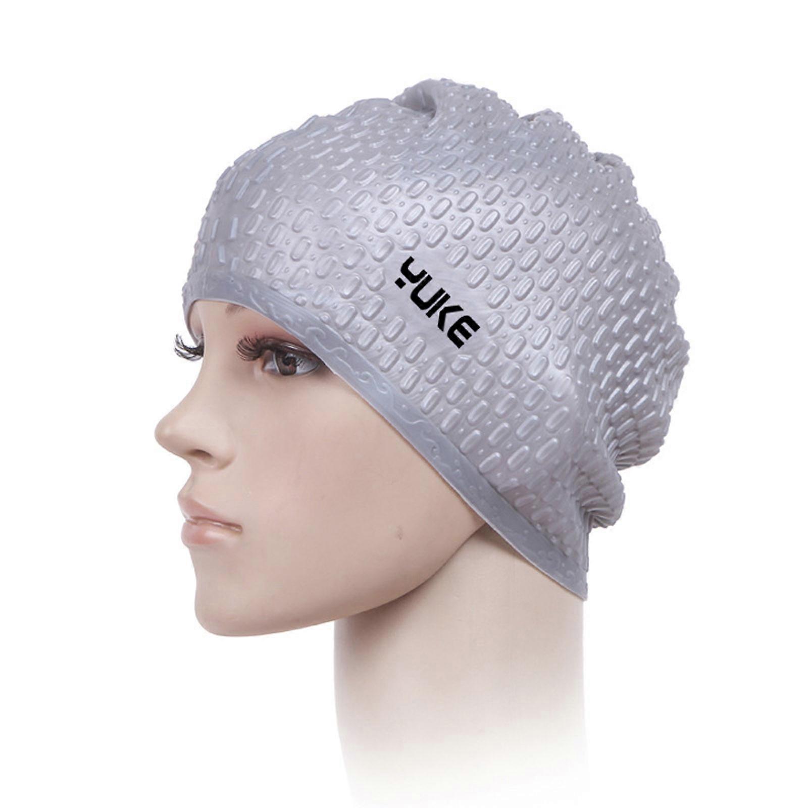 Cuffia da bagno in silicone argento lucido per adulti