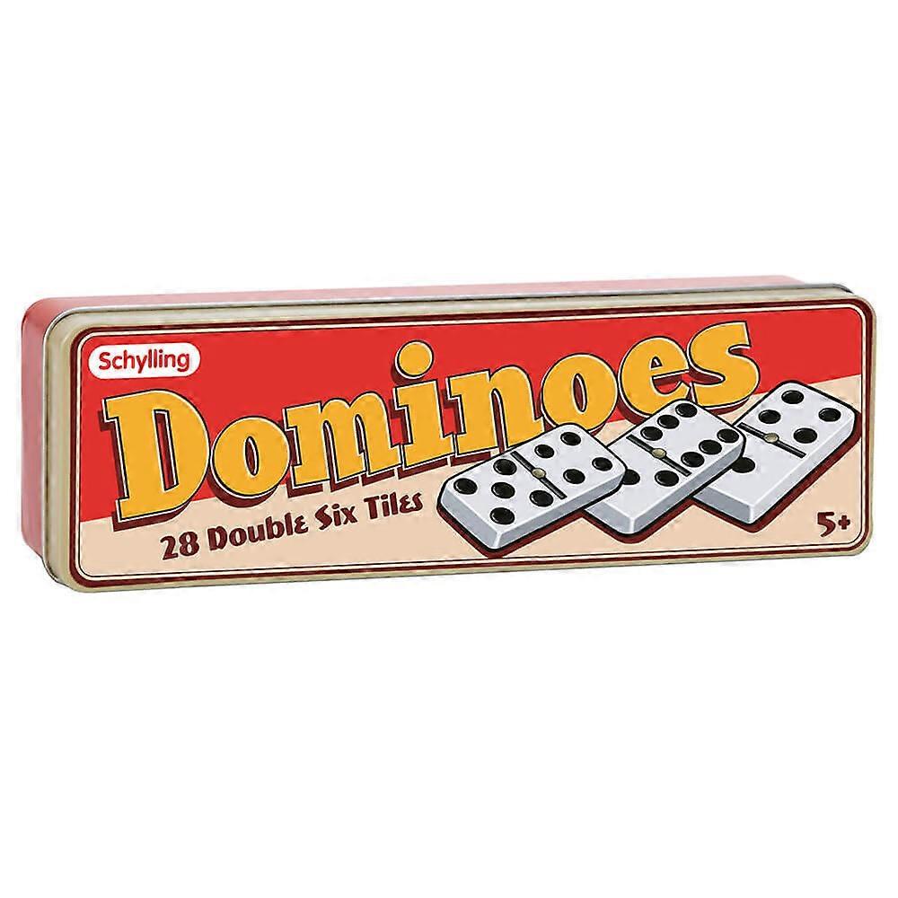 Schylling 28 Double Six Dominoes in Tin Box Family Game Ages 5 Years and Up