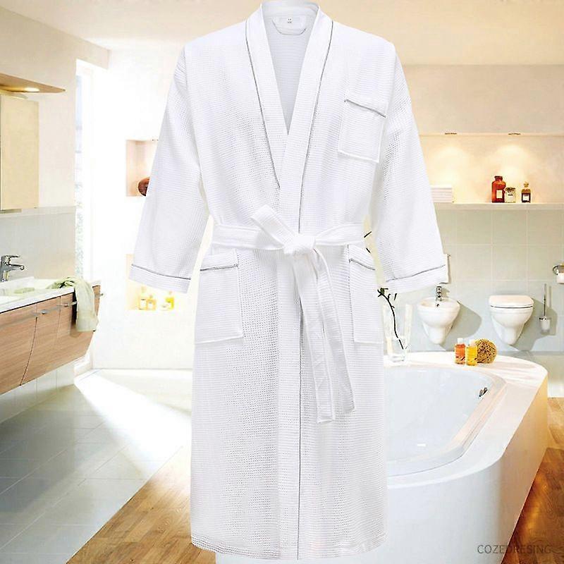 5 Star Hotel 100% Cotton Men Kimono Bathrobe Plus Size Towel Bath Robe Mens Waffle Robes for Women Long Dressing Gown Sleepwear