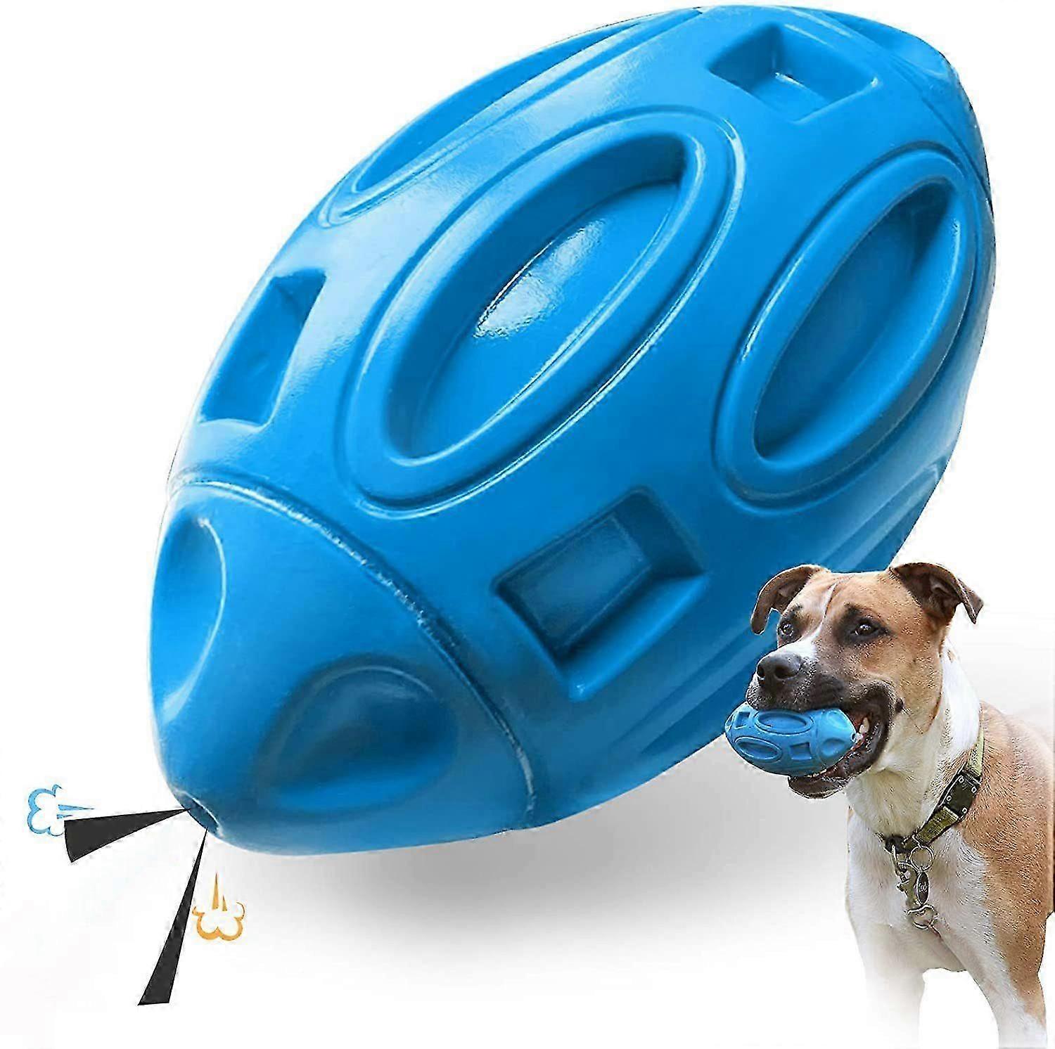 Squeaky Dog Toy for Aggressive Chewers: Rubber Puppy Chew Ball with Squeaks, Virtually indestructible and durable pet toy for medium and large breeds